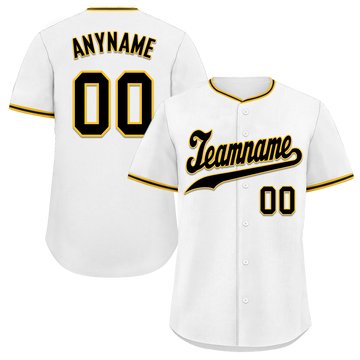 Custom White Classic Style Black Personalized Authentic Baseball Jersey BSBJ01-bd0fad8