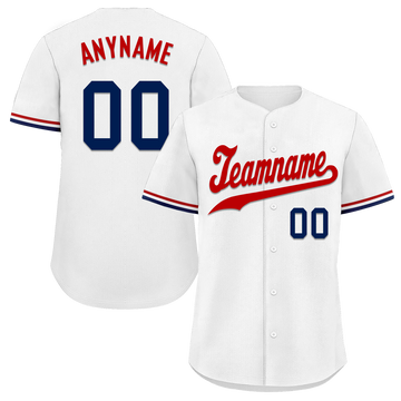 Custom White Classic Style Red Personalized Authentic Baseball Jersey BSBJ01-bd0faaa