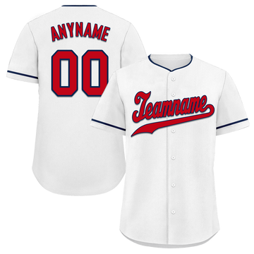 Custom White Classic Style Red Personalized Authentic Baseball Jersey BSBJ01-bd0faaf