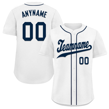 Custom White Classic Style Black Personalized Authentic Baseball Jersey BSBJ01-bd0faad