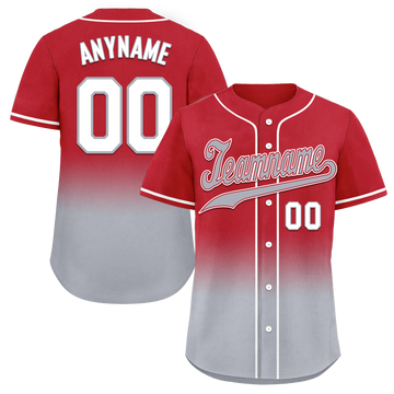 Custom Red Grey Fade Fashion Personalized Authentic Baseball Jersey BSBJ01-D0a70bb