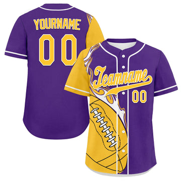 Custom Purple Yellow Classic Style Personalized Authentic Baseball Jersey UN002-D0b0a00-a7