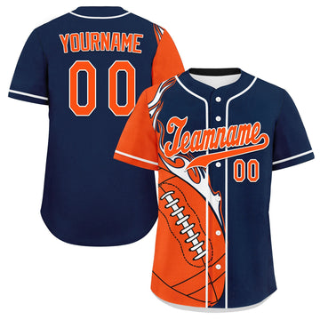 Custom Blue Orange Classic Style Personalized Authentic Baseball Jersey UN002-D0b0a00-a0