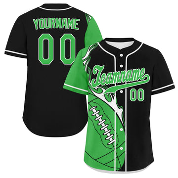 Custom Black Green Classic Style Personalized Authentic Baseball Jersey UN002-D0b0a00-a