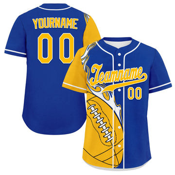 Custom Blue Yellow Classic Style Personalized Authentic Baseball Jersey UN002-D0b0a00-ae