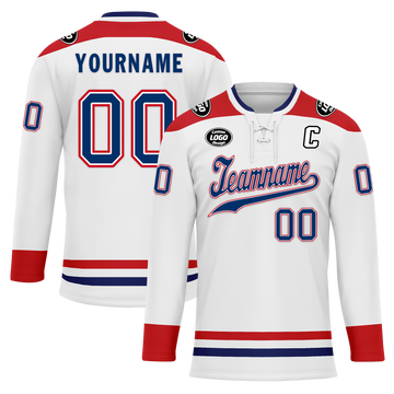 Custom White Red Personalized Hockey Jersey HCKJ01-D0a70a8