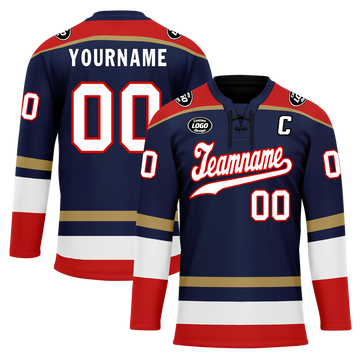Custom Blue Red Personalized Hockey Jersey HCKJ01-D0a70af