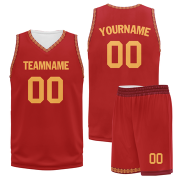 Custom Red Yellow Classic Style Sports Uniform Basketball Jersey BBJ01-bd0a70aa