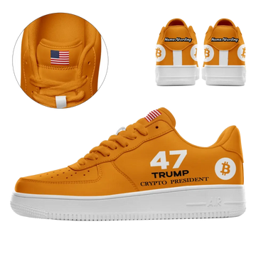 Personalized 47 Trump Sneakers, Custom Gold and white Shoes, Durabale Shoes for Men and Women