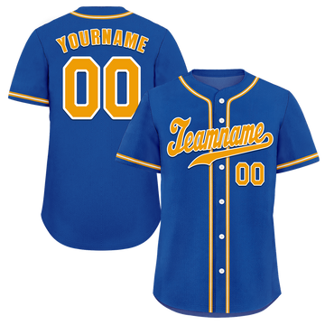 Custom Blue Classic Style Orange Authentic Baseball Jersey