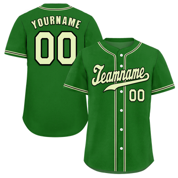 Custom Green Classic Style White Authentic Baseball Jersey