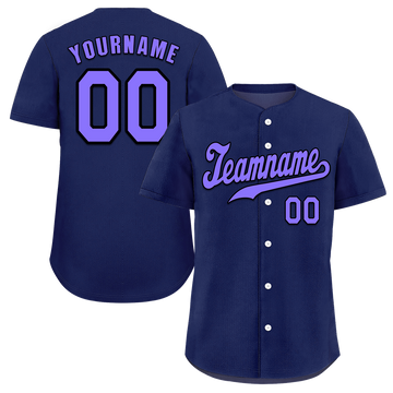 Custom Blue Classic Style Purple Authentic Baseball Jersey