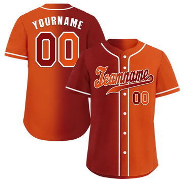 Custom Black Orange Gradient Fashion Orange Authentic Baseball Jersey