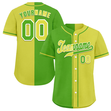 Custom Green Yellow Gradient Fashion Yellow Authentic Baseball Jersey