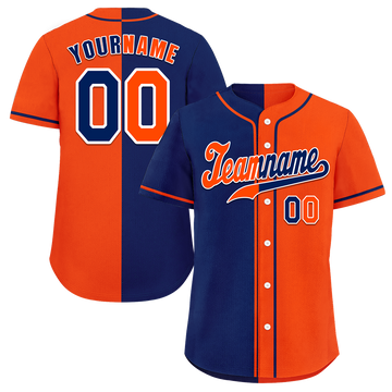 Custom Blue Orange Gradient Fashion Orange Authentic Baseball Jersey