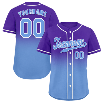 Custom Purple Aqua Fade Fashion Aqua Authentic Baseball Jersey