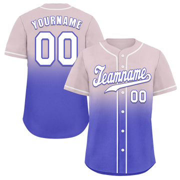 Custom Grey Purple Fade Fashion White Authentic Baseball Jersey