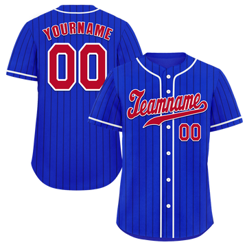 Custom Blue Stripe Fashion Brown Authentic Baseball Jersey