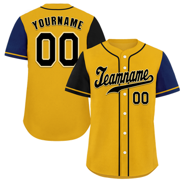 Custom Yellow Two Tone Black Authentic Baseball Jersey