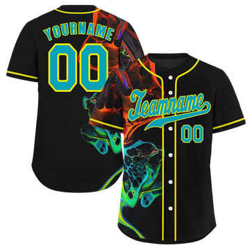 Custom Black Tie Dye Aqua Authentic Baseball Jersey BSBJ0a-bc0fbef