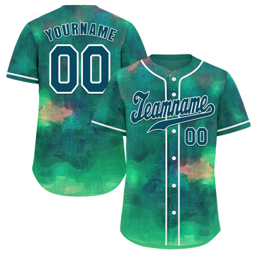 Custom Green Tie Dye Green Authentic Baseball Jersey BSBJ0a-bc0fbe9