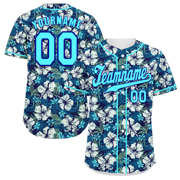 Custom Blue Hawaii Aqua Authentic Baseball Jersey BSBJ0a-bc0fbf7