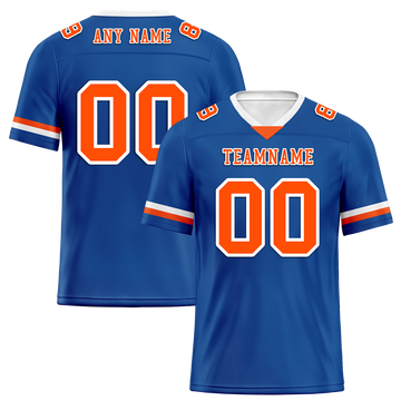 Custom Blue Classic Style Orange Personalized Authentic Football Jersey FBJ02-bc0f009