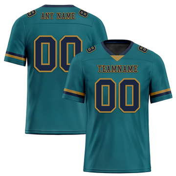 Custom Aqua Classic Style Black Personalized Authentic Football Jersey FBJ02-bc0f0ae