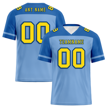 Custom Aqua Raglan Sleeves Yellow Personalized Authentic Football Jersey FBJ02-bc0f0bb