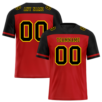 Custom Red Black Raglan Sleeves Black Personalized Authentic Football Jersey FBJ02-bc0f0b9