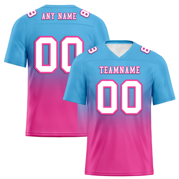 Custom Aqua Pink Fade Fashion White Personalized Authentic Football Jersey FBJ02-bc0f0ca