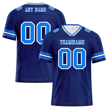 Custom Blue Sleeve Stripes Blue Personalized Authentic Football Jersey FBJ02-bc0f0fc