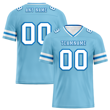 Custom Aqua Sleeve Stripes White Personalized Authentic Football Jersey FBJ02-bc0f07a