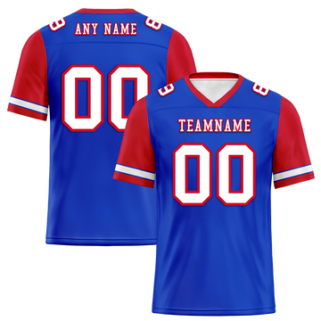 Custom Blue Red Two Tone White Personalized Authentic Football Jersey FBJ02-bc0f09d