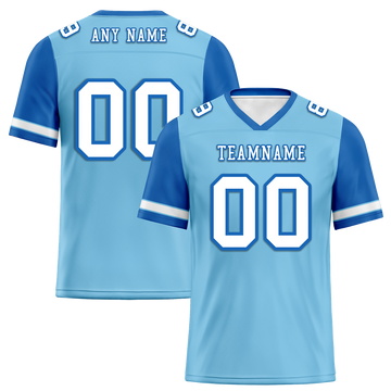 Custom Aqua Blue Two Tone White Personalized Authentic Football Jersey FBJ02-bc0fa0a