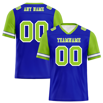 Custom Blue Green Two Tone Green Personalized Authentic Football Jersey FBJ02-bc0fa0c