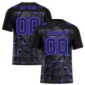 Custom Black 3D Pattern Purple Personalized Authentic Football Jersey FBJ02-bc0faef