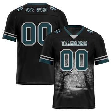 Custom Black 3D Pattern Aqua Personalized Authentic Football Jersey FBJ02-bc0fafd