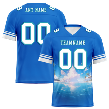 Custom Blue Hawaii White Personalized Authentic Football Jersey FBJ02-bc0fa9d