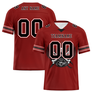 Custom Brown Skull Fashion Black Personalized Authentic Football Jersey FBJ02-bc0fbae