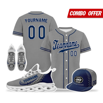 Custom Grey Jersey MaxSoul Shoes and Hat Combo Offer Personalized ZH-bd0b00e0-ac