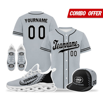 Custom Grey Jersey MaxSoul Shoes and Hat Combo Offer Personalized ZH-bd0b00e0-d