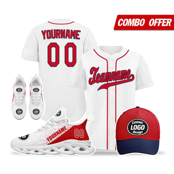 Custom White Red Jersey MaxSoul Shoes and Hat Combo Offer Personalized ZH-D0b008e-b