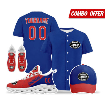Custom Blue Red Jersey MaxSoul Shoes and Hat Combo Offer Personalized ZH-D0b008f-b