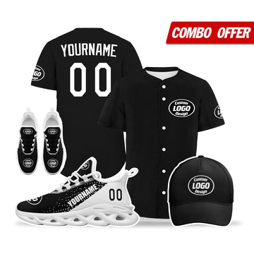 Custom Black White Jersey MaxSoul Shoes and Hat Combo Offer Personalized ZH-D0b0089-b